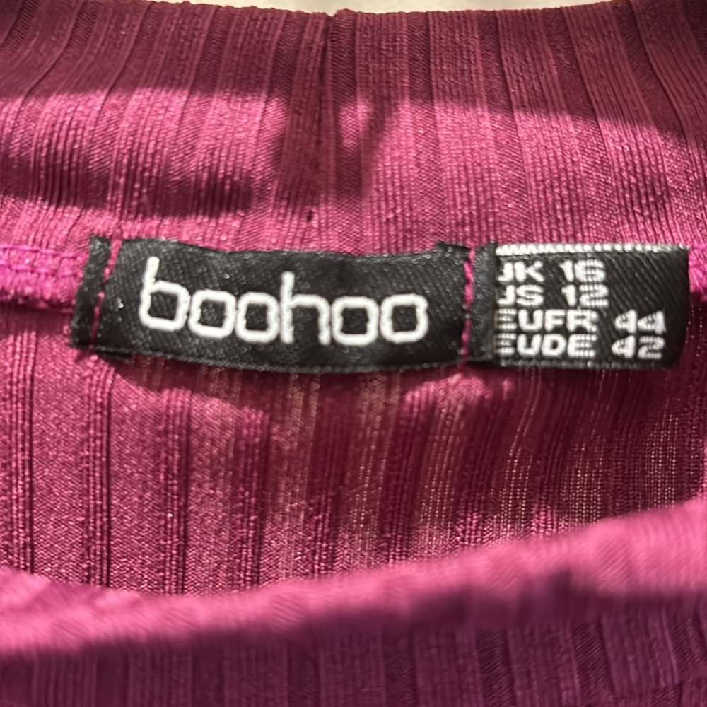EUC BOOHOO Purple Bodycon Mock Collar Long SleeveDress - Picture 4 of 4
